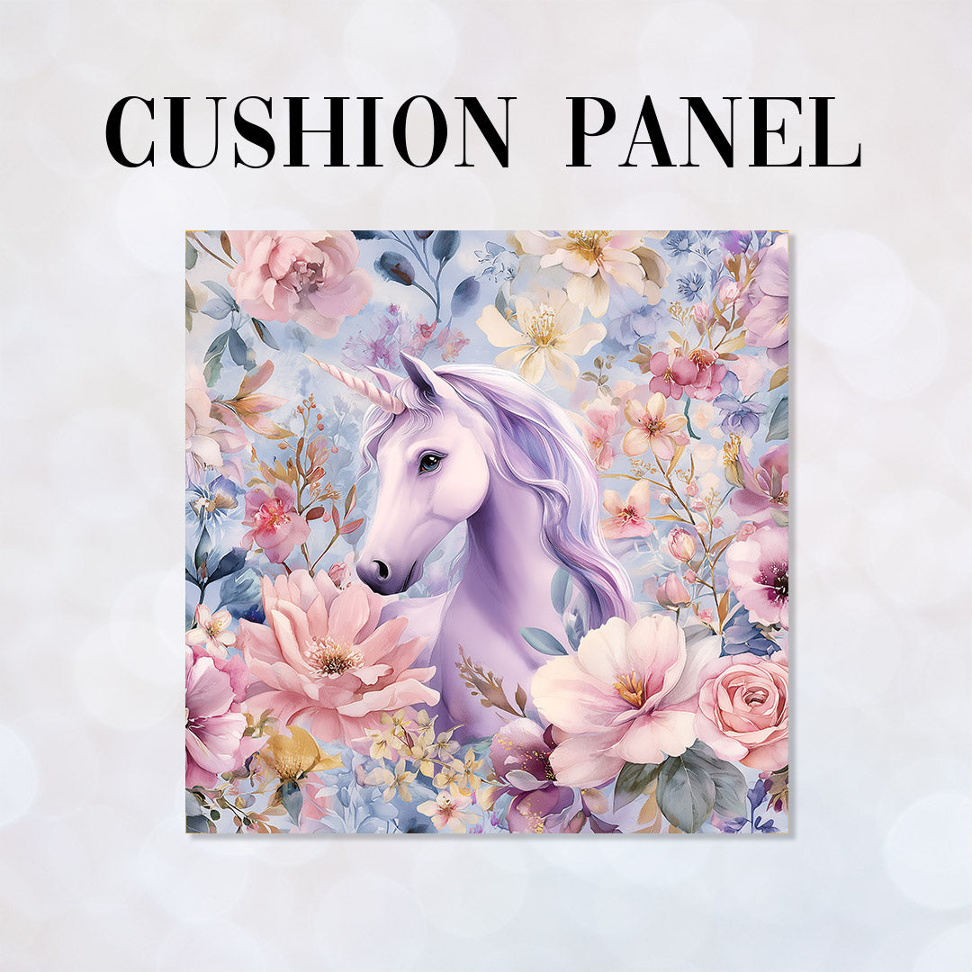 CUSHION Panel Floral Unicorn CP-910