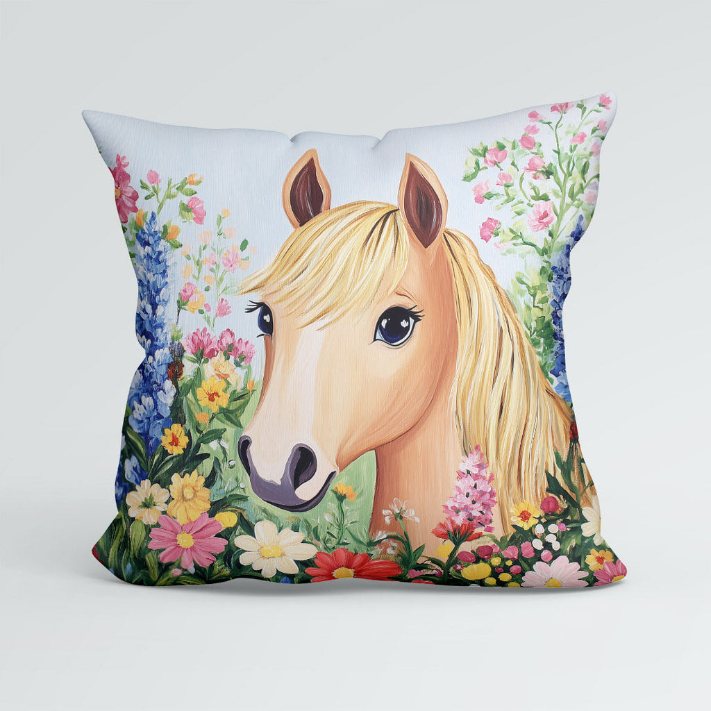 CUSHION Panel Floral Horse CP-918