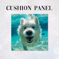 CUSHION Panel Swimming Samoyed Dog CP-935