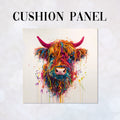 CUSHION Panel Wool Art Cow CP-953