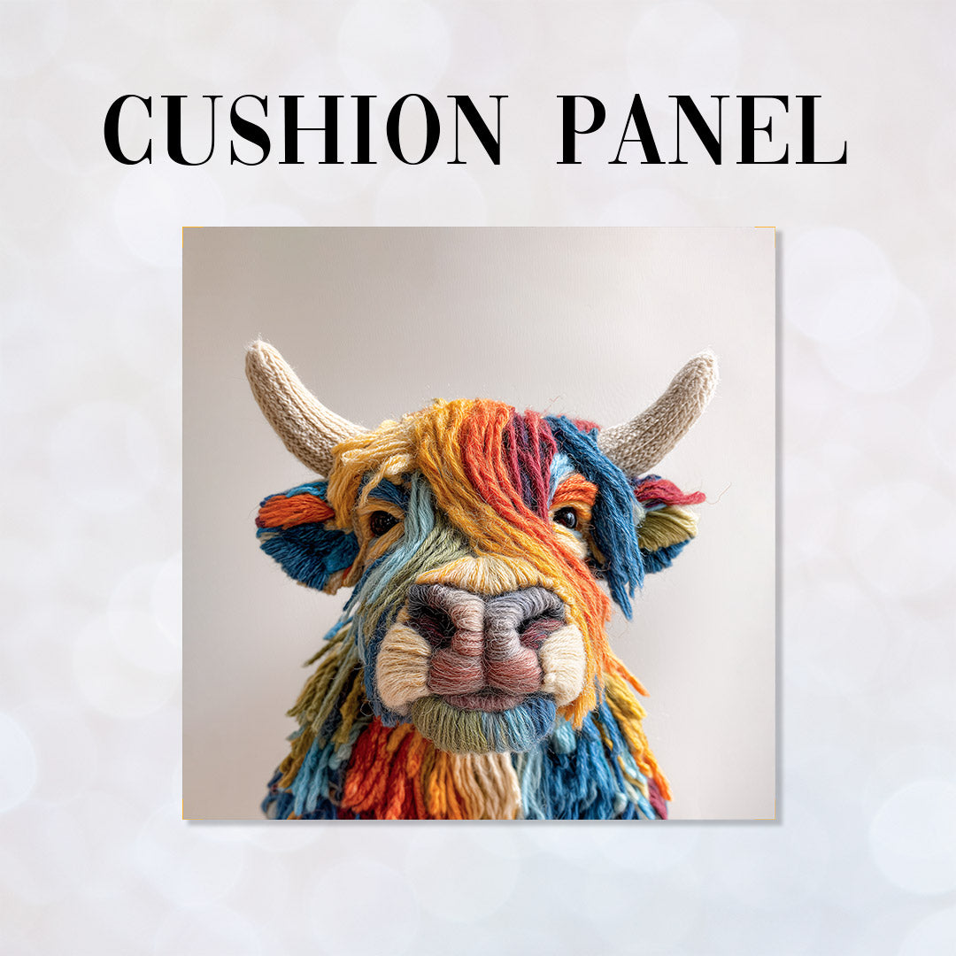 CUSHION Panel Woolly Cow CP-954