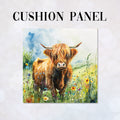 CUSHION Panel Meadow Highland Cow CP-957