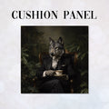 CUSHION Panel Wolf Drinking Tea CP-977