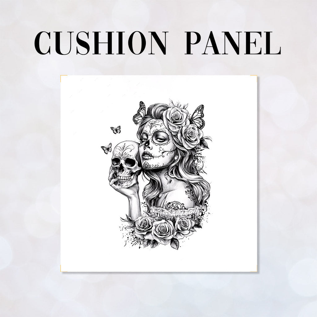 CUSHION Panel Day of The Dead Tattoo 2 CP-981