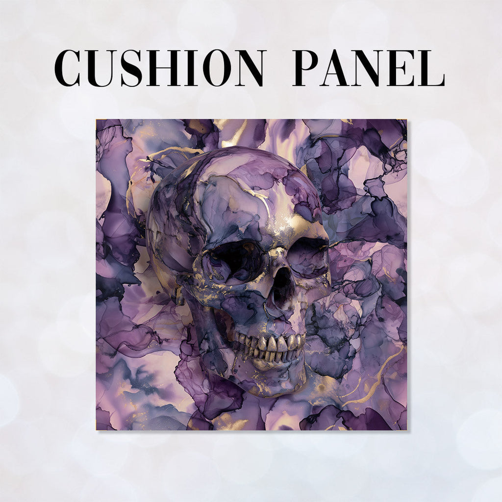 CUSHION Panel Purple Ink Skull CP-992