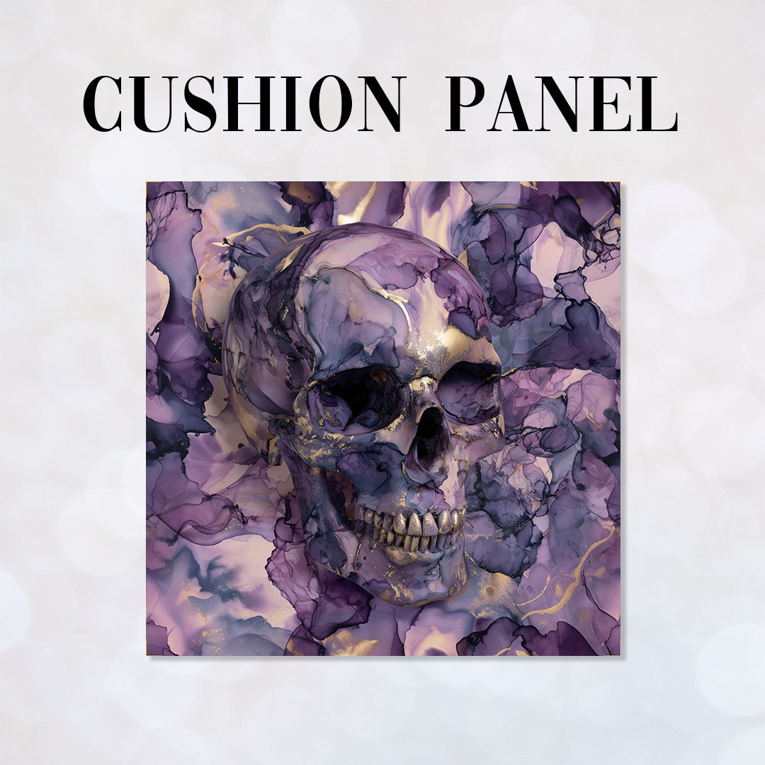 CUSHION Panel Purple Ink Skull CP-992