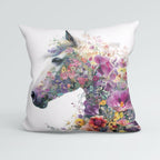 CUSHION Panel Blooming Horse CP-1068