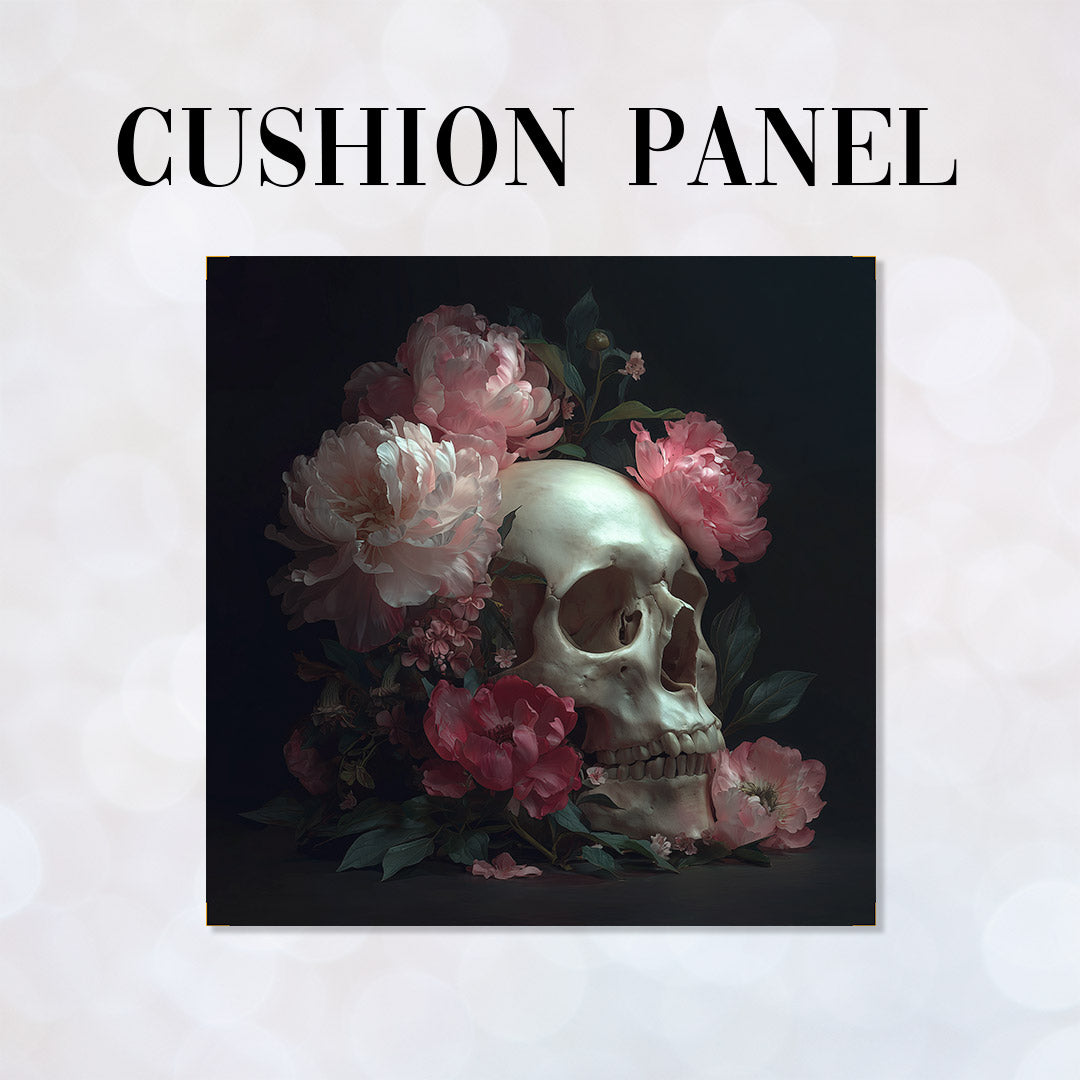 CUSHION Panel Peony Skull CP-993