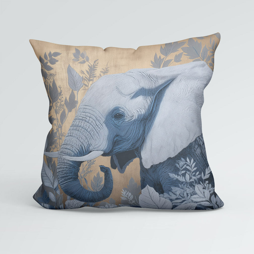 CUSHION Panel Blue and Gold Elephant 2 CP-1071