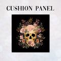 CUSHION Panel Golden Bloom Skull CP-998