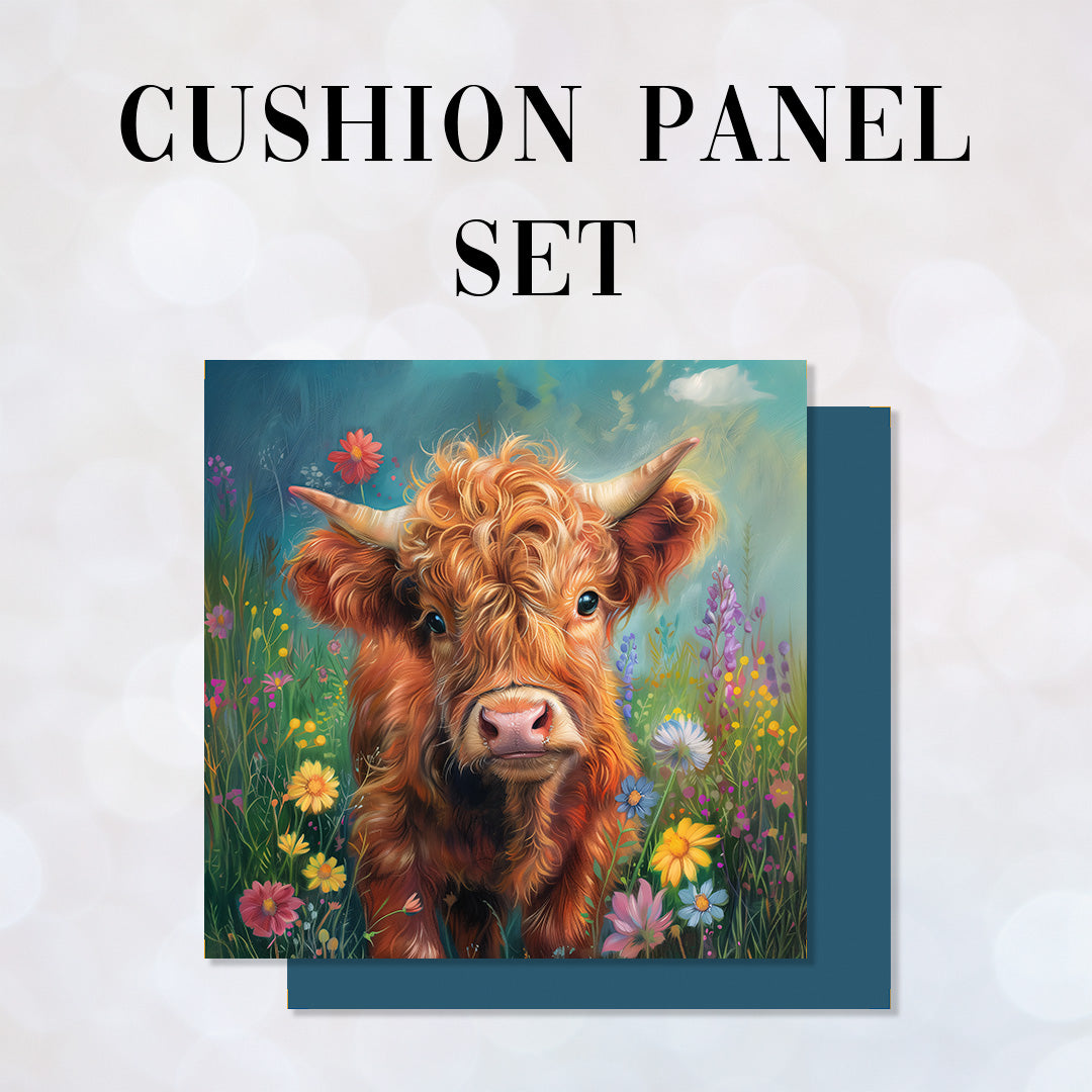CUSHION Panel SET Highland Cow CS-1029-SET