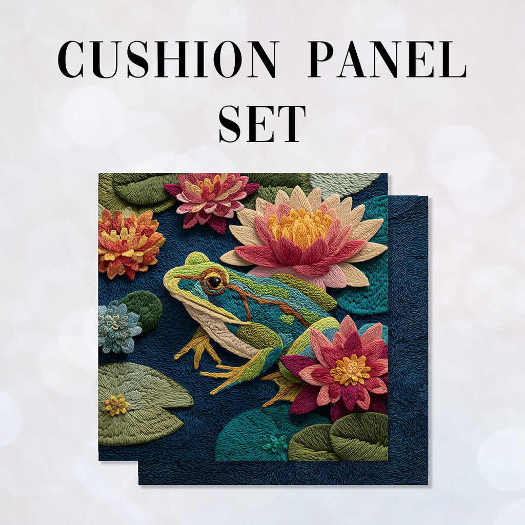 CUSHION Panel SET Stitched Frog CS-1041-SET
