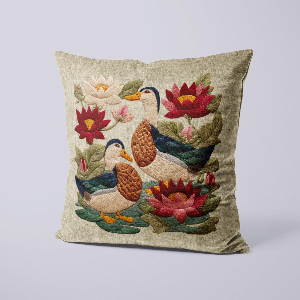 CUSHION Panel SET Ducks on Linen CS-1057-SET