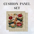 CUSHION Panel SET Ducks on Linen CS-1057-SET