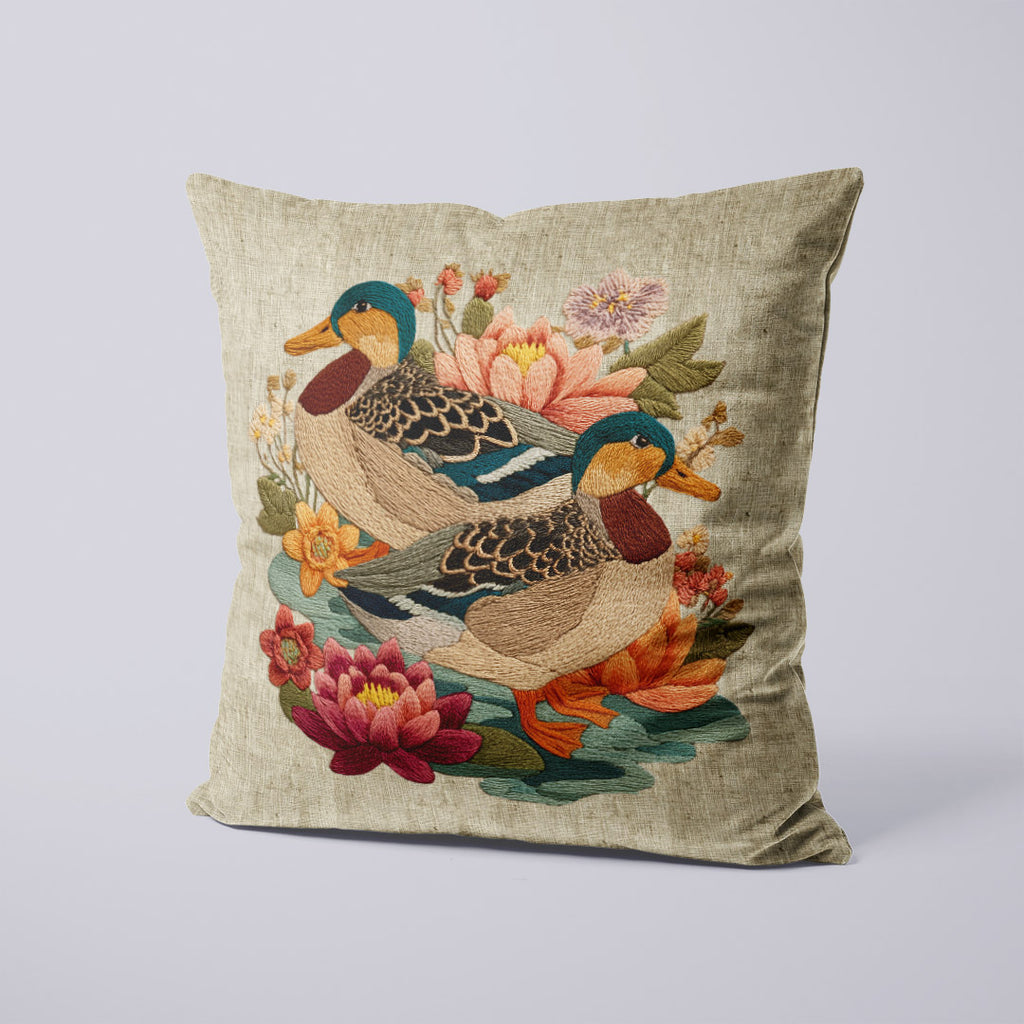 CUSHION Panel SET Ducks on Linen CS-1058-SET