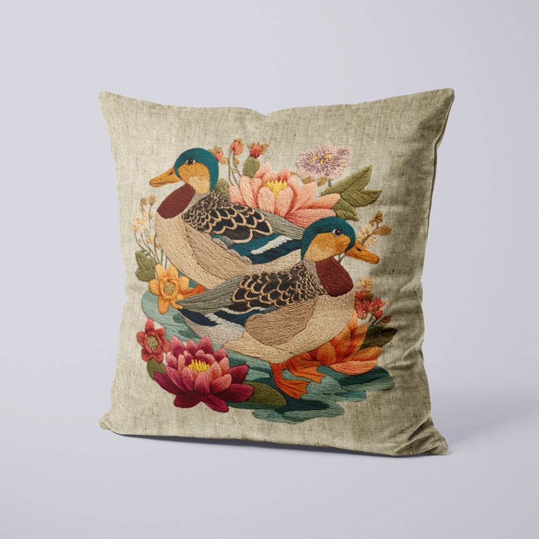 CUSHION Panel SET Ducks on Linen CS-1058-SET