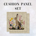 CUSHION Panel SET Hare on Linen CS-1061-SET