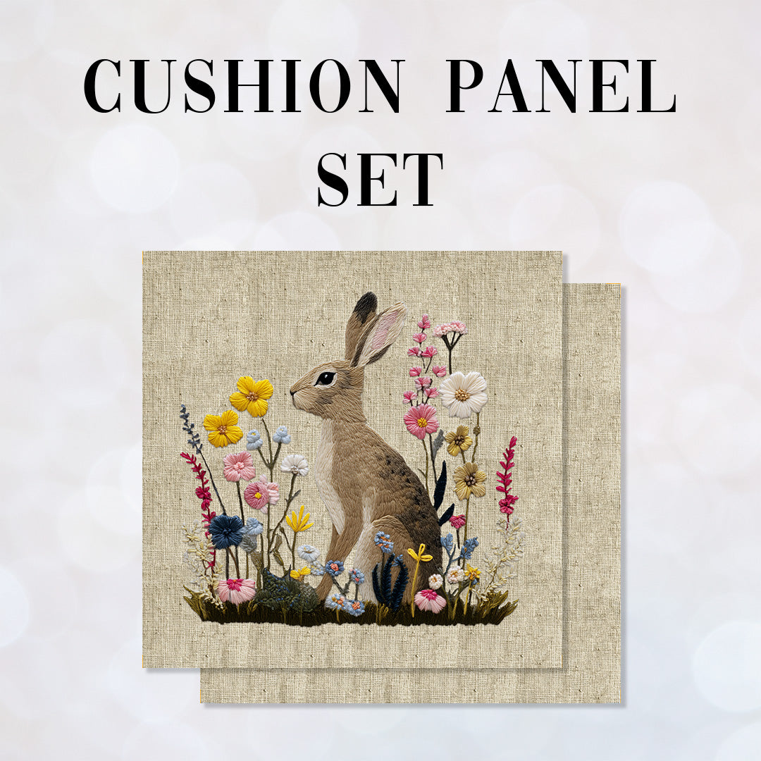CUSHION Panel SET Hare on Linen CS-1061-SET