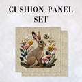 CUSHION Panel SET Hare on Linen CS-1062-SET