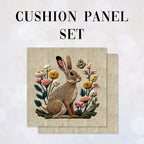CUSHION Panel SET Hare on Linen CS-1062-SET