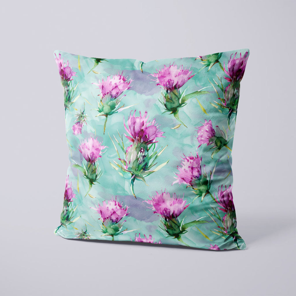 CUSHION Panel SET Thistles on Mint CS-13-SET