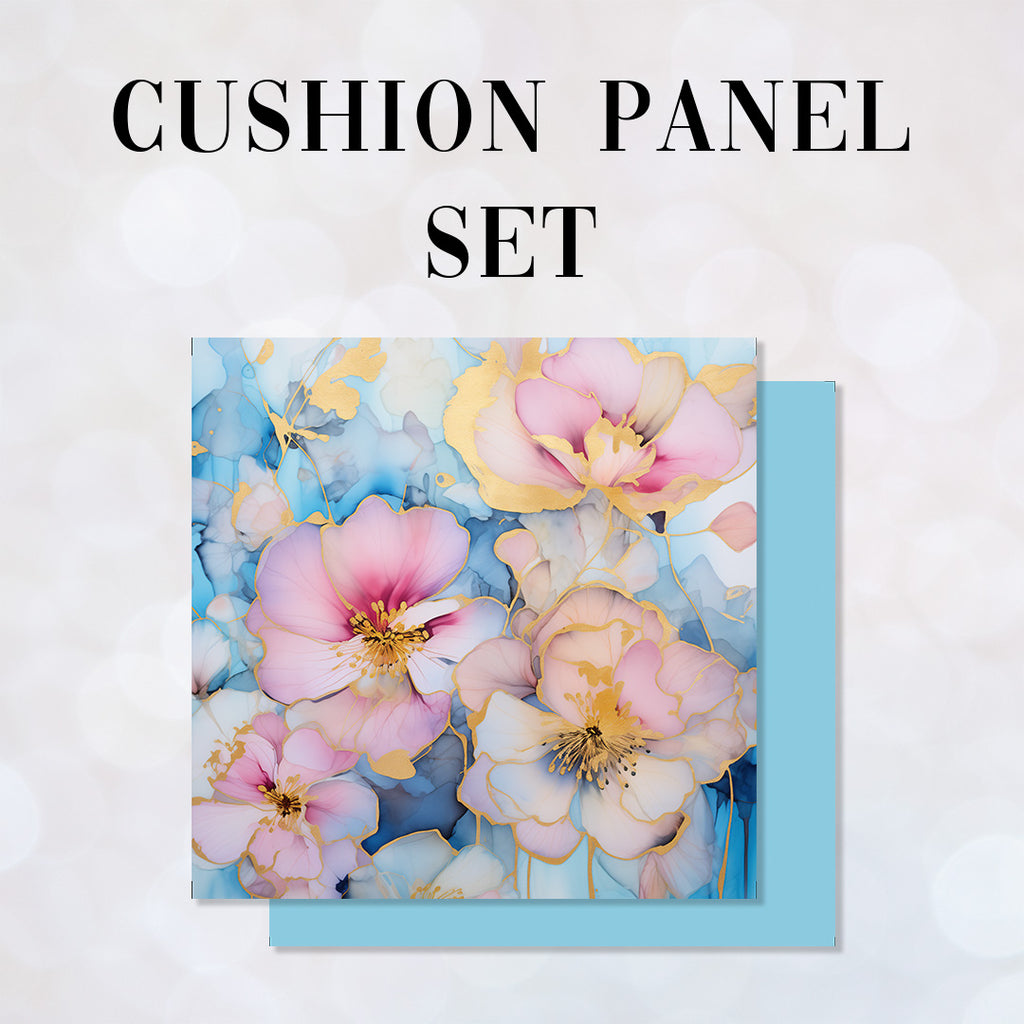 CUSHION Panel SET Abstract Ink Flowers 6 CS-144-SET