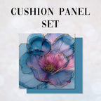 CUSHION Panel SET Abstract Ink Flowers 4 CS-147-SET