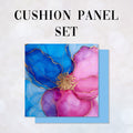 CUSHION Panel SET Abstract Ink Flowers 2 CS-149-SET