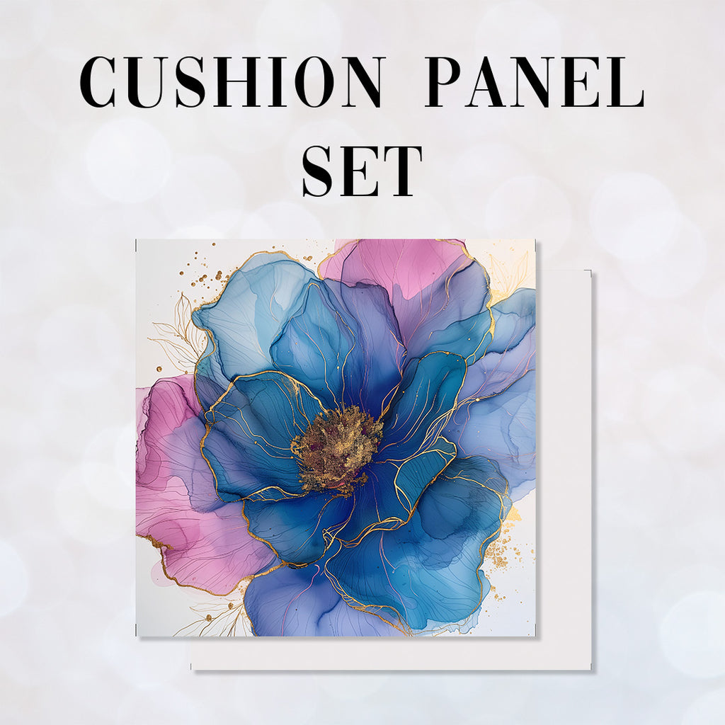 CUSHION Panel SET Abstract Ink Flowers 1 CS-150-SET