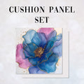 CUSHION Panel SET Abstract Ink Flowers 1 CS-150-SET