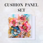CUSHION Panel SET Abstract Ink Flowers 8 CS-152-SET
