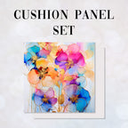 CUSHION Panel SET Abstract Ink Flowers 7 CS-153-SET