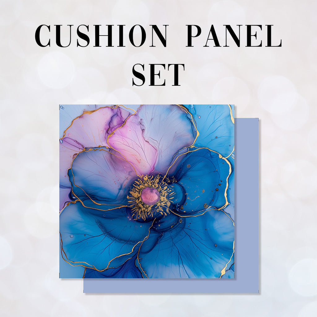 CUSHION Panel SET Abstract Ink Flowers 3 CS-154-SET