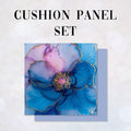 CUSHION Panel SET Abstract Ink Flowers 3 CS-154-SET