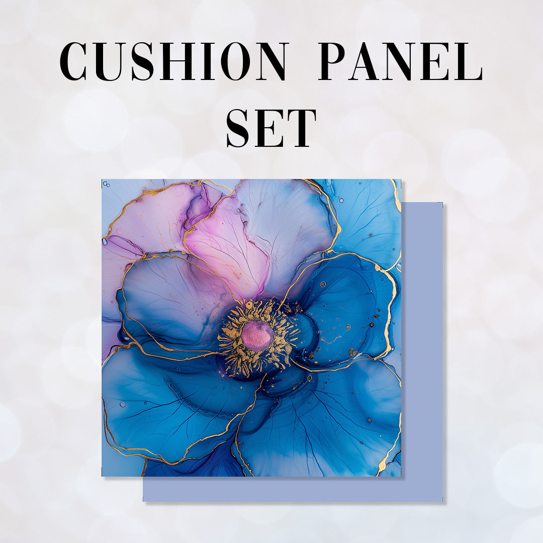 CUSHION Panel SET Abstract Ink Flowers 3 CS-154-SET