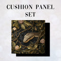 CUSHION Panel SET Faux Embroidery Snake CS-187-SET