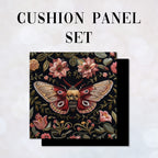 CUSHION Panel SET Floral Moth CS-194-SET