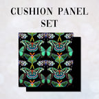 CUSHION Panel SET Garden of Eden Butterfly Black CS-3-SET