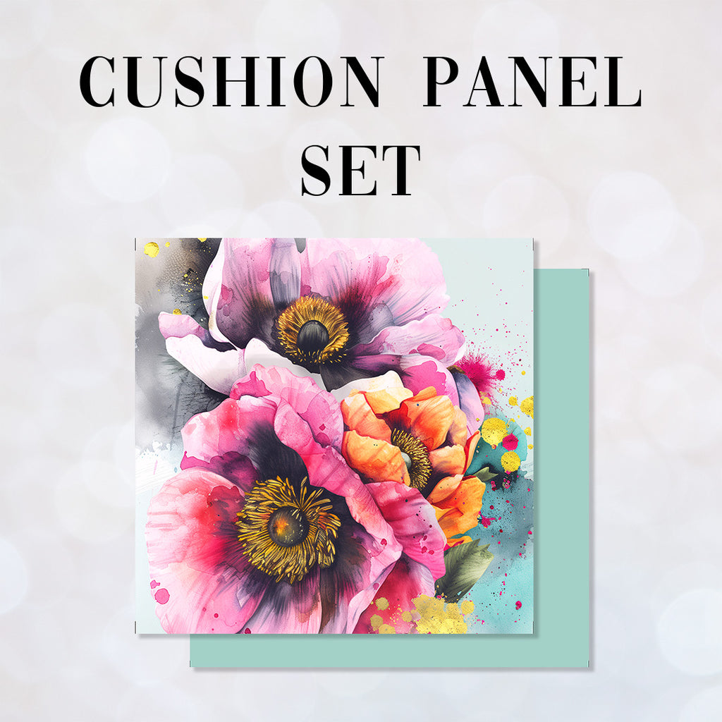 CUSHION Panel SET Shabby Chic Flowers CS-347-SET