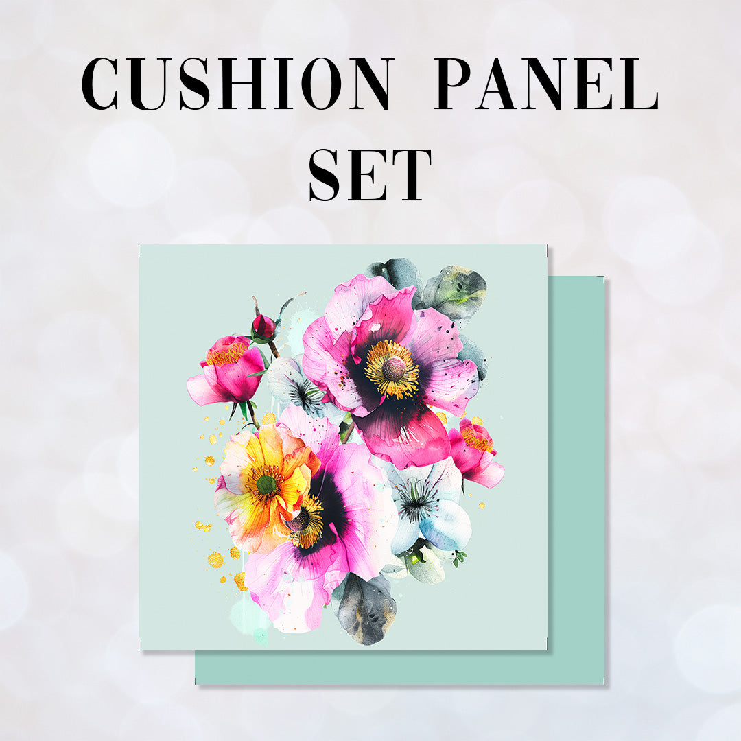 CUSHION Panel SET Shabby Chic Flowers CS-348-SET