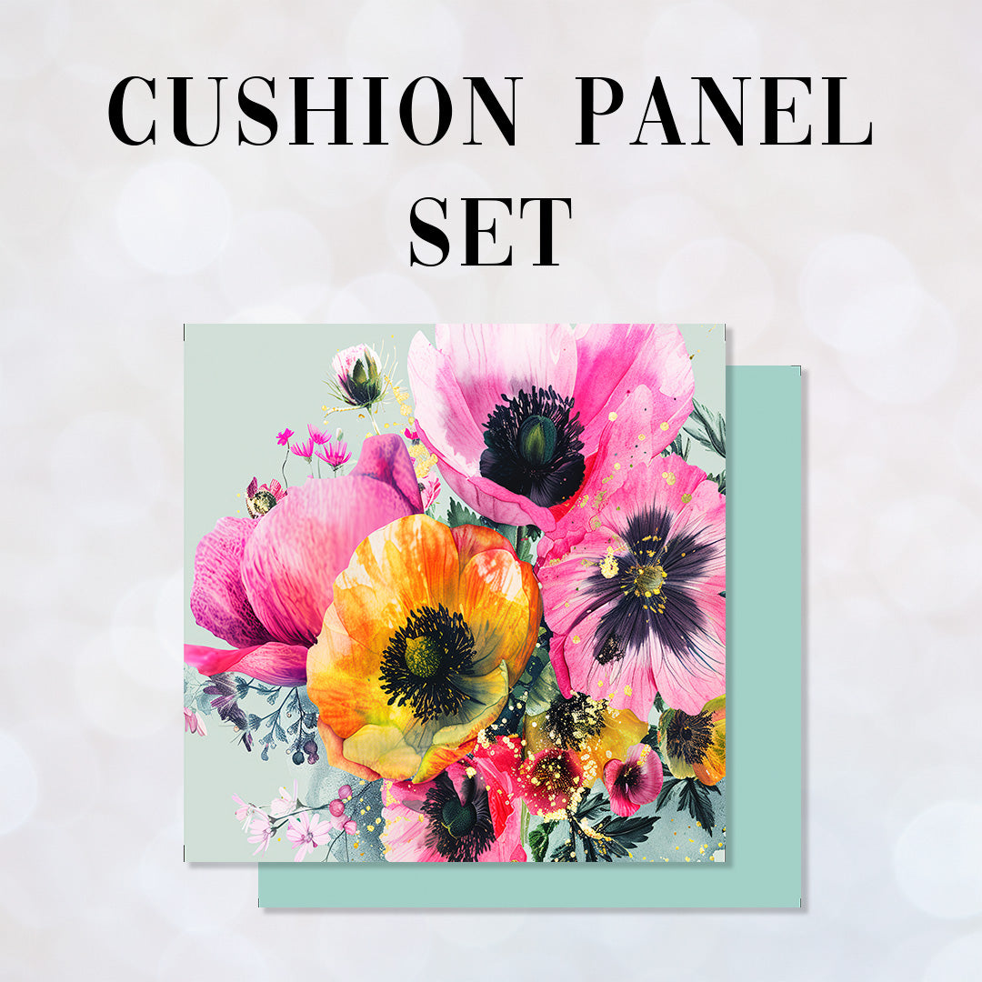 CUSHION Panel SET Shabby Chic Flowers CS-349-SET