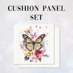 CUSHION Panel SET Shabby Chic Monarch Butterfly CS-354-SET