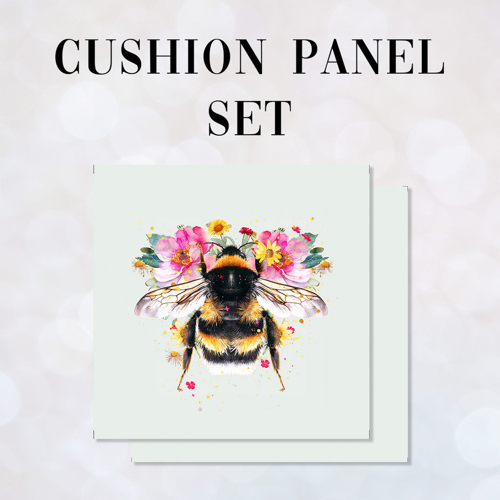 CUSHION Panel SET Shabby Chic Floral Bee CS-356-SET