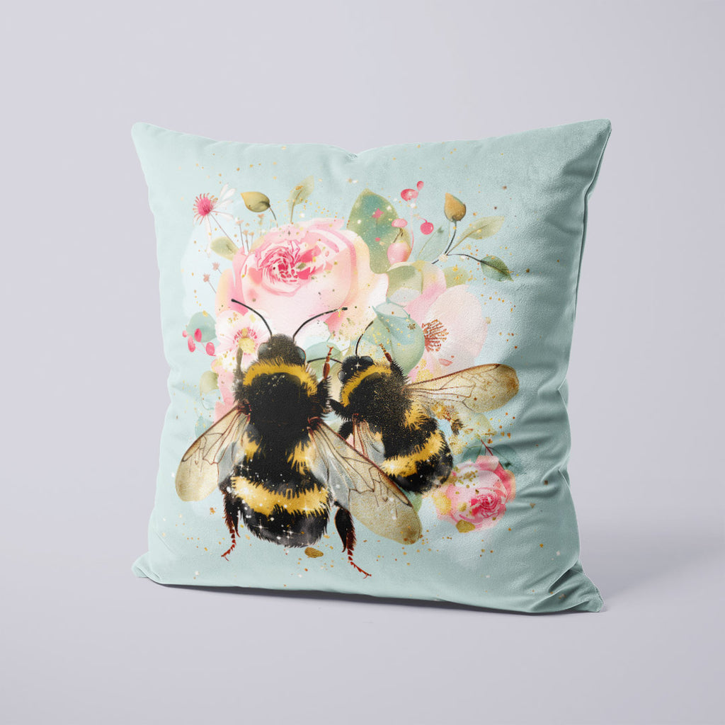 CUSHION Panel SET Shabby Chic Floral Bees CS-359-SET