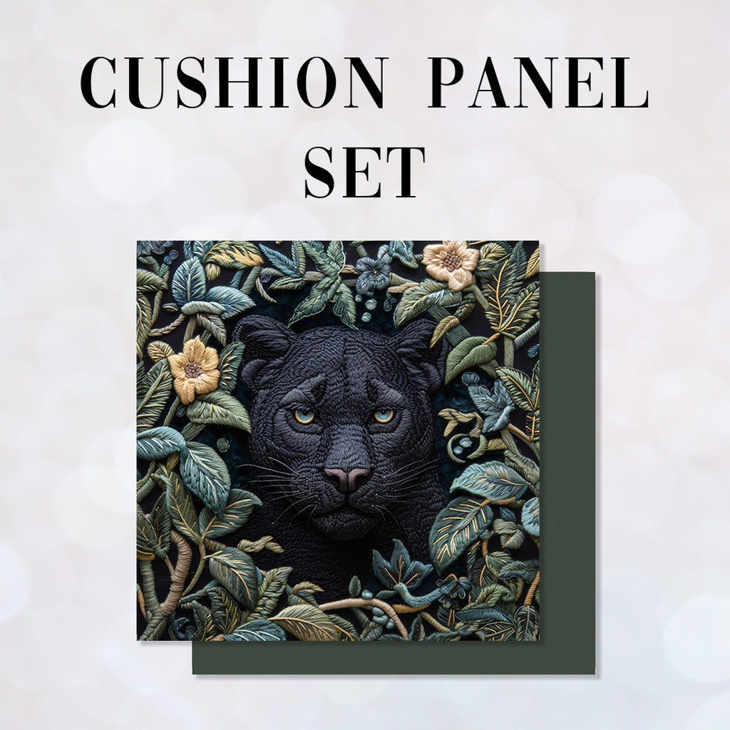 CUSHION Panel SET Faux Embroidery Puma CS-368-SET