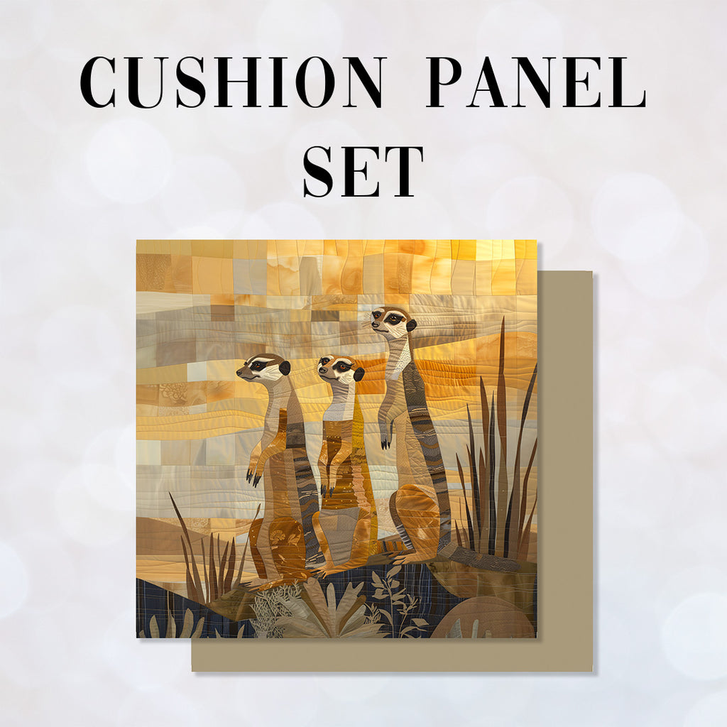 CUSHION Panel SET Quilted Meerkat CS-373-SET