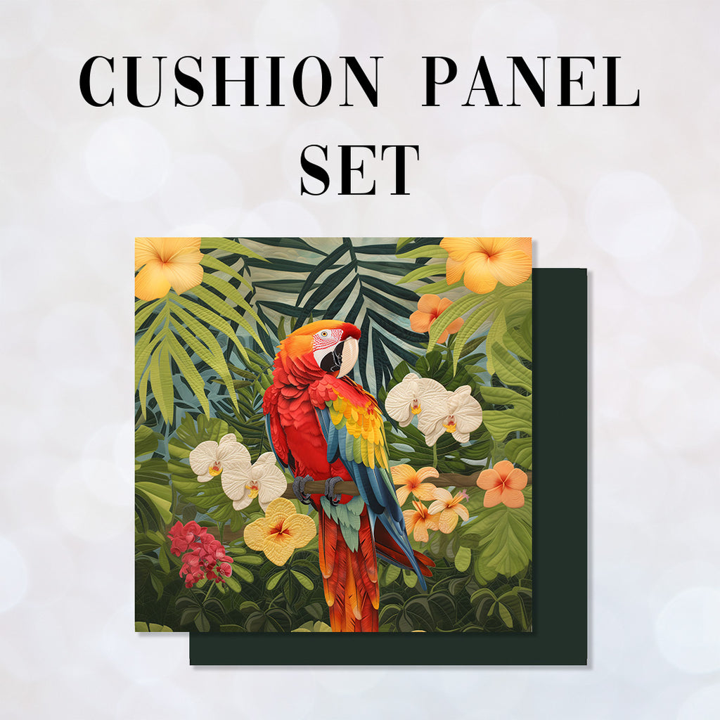 CUSHION Panel SET Macaw Parrot CS-374-SET