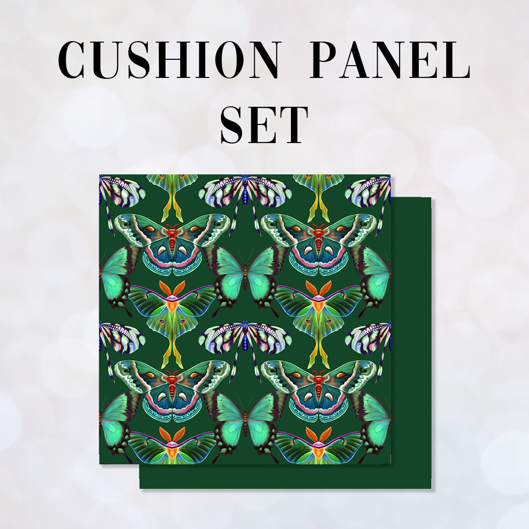 CUSHION Panel SET Garden of Eden Butterfly Green CS-4-SET