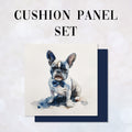 CUSHION Panel SET French Bulldog with Bow CS-401-SET
