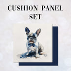CUSHION Panel SET French Bulldog with Bow CS-401-SET